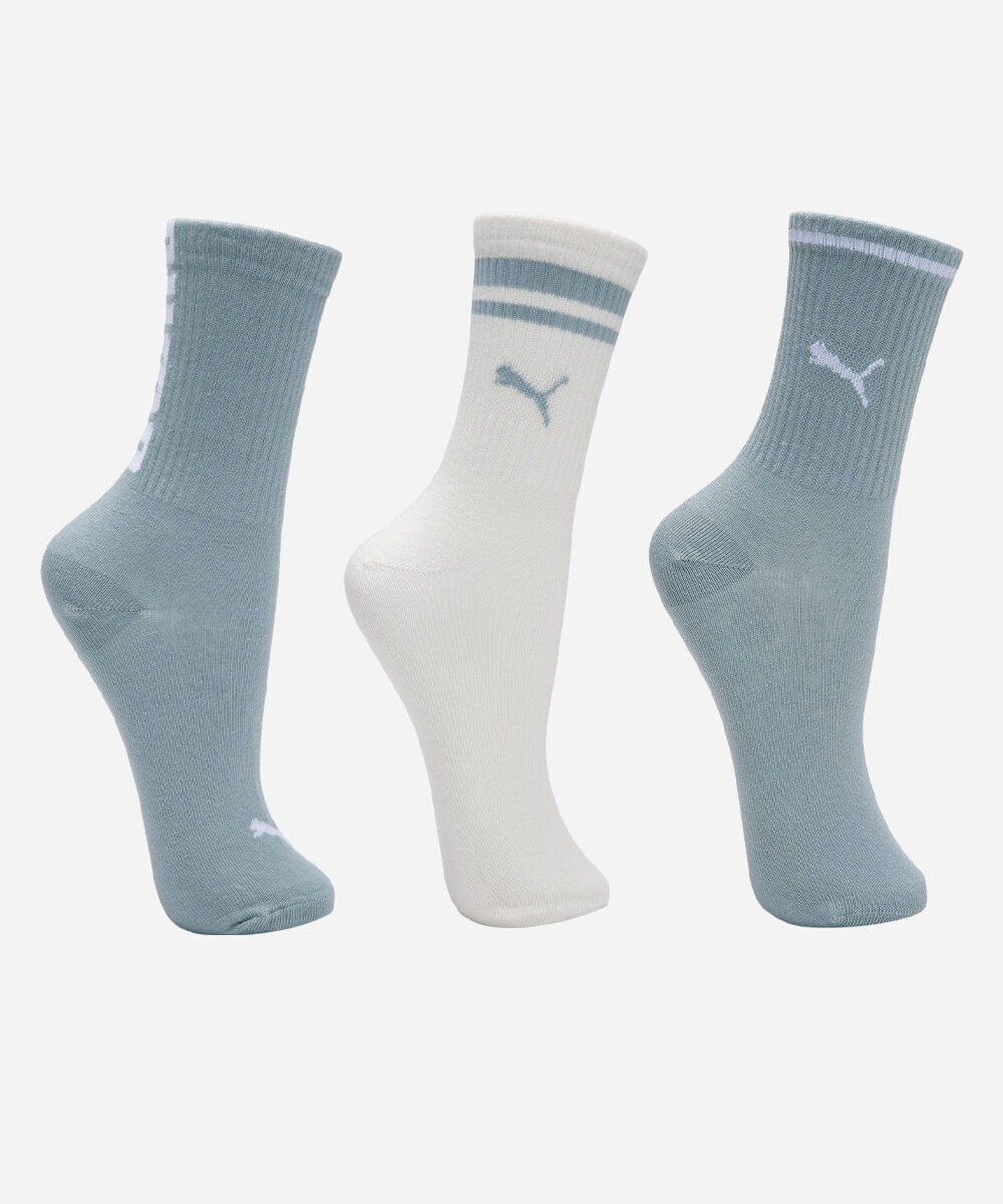 kit de 3 meias cano longo puma verde