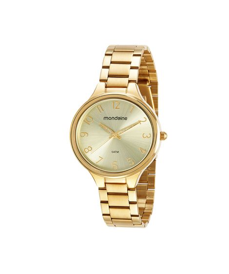 kit relógio feminino mondaine analógico 32418lpmvde1kc dourado