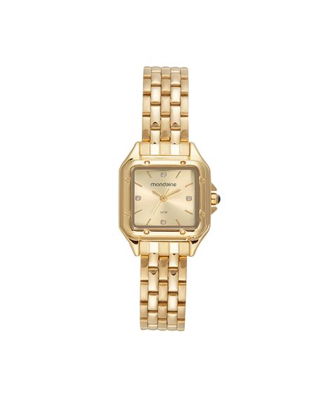 kit relógio feminino mondaine analógico 32777lpmvde1ka dourado