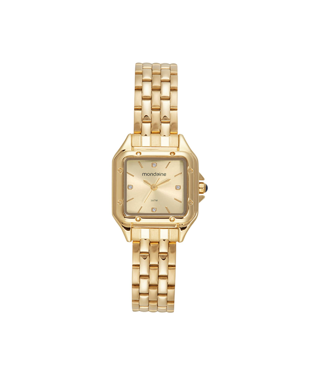 kit relógio feminino mondaine analógico 32777lpmvde1ka dourado