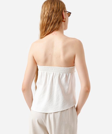 blusa sem alça feminina com viscose assimétrica off white