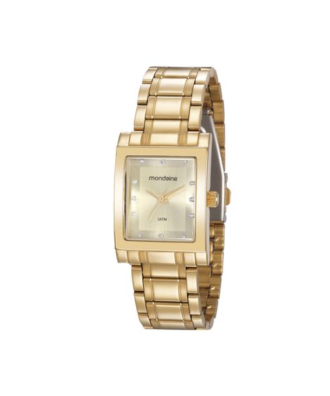 kit relógio feminino mondaine analógico 32103lpmvde1kc dourado