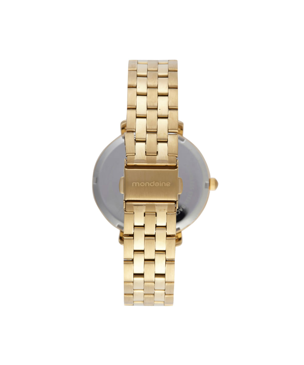 kit relógio feminino mondaine analógico 32834lpmkde1k1 dourado