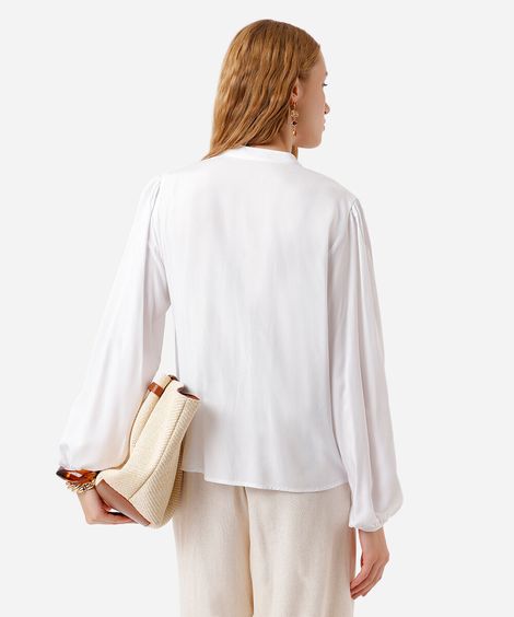 camisa feminina de viscose off white