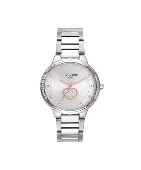 kit relógio feminino mondaine analógico 32684l0mvne2kc prateado