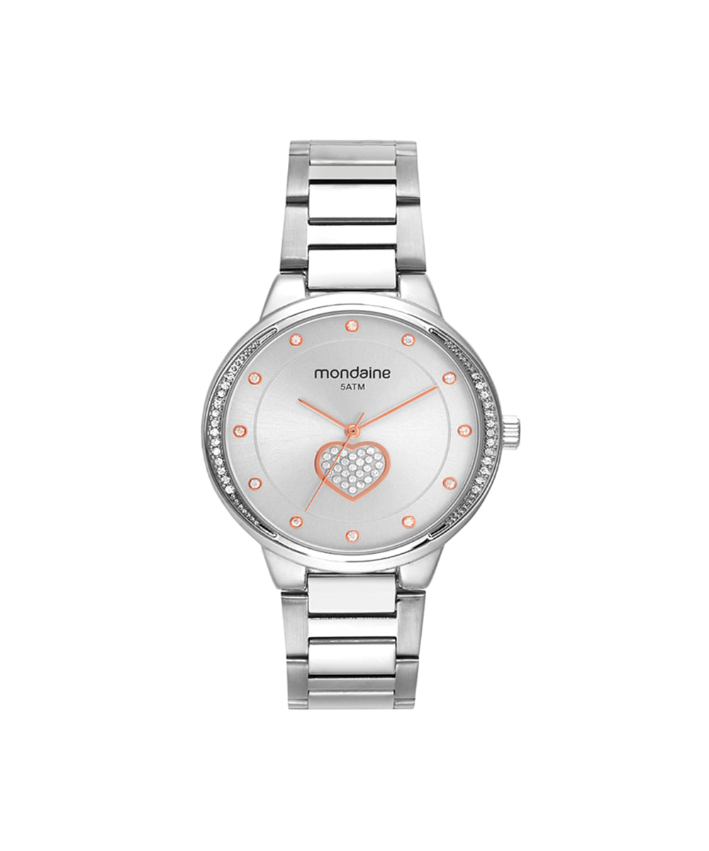 kit relógio feminino mondaine analógico 32684l0mvne2kc prateado