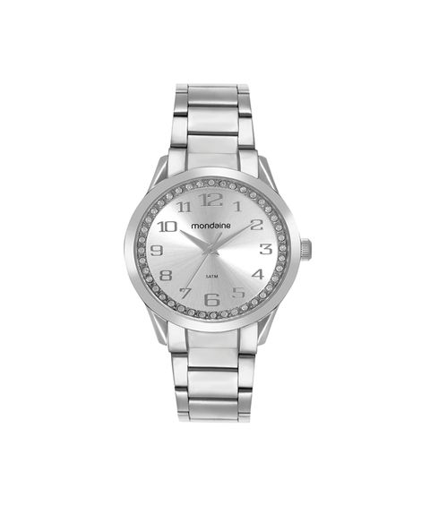 kit relógio feminino mondaine analógico 99764l0mvne1kd prateado