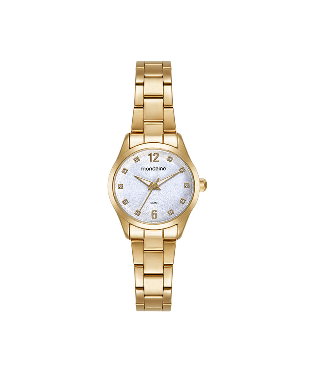kit relógio feminino mondaine analógico 99803lpmkde1k1 dourado
