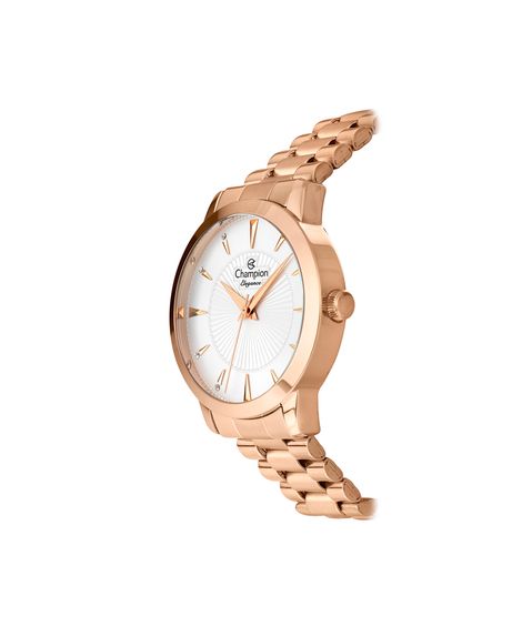 kit relógio feminino champion analógico cn25092e rosa