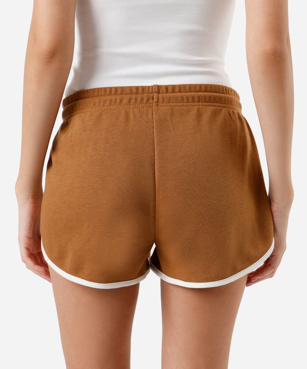 short básico feminino com elástico marrom