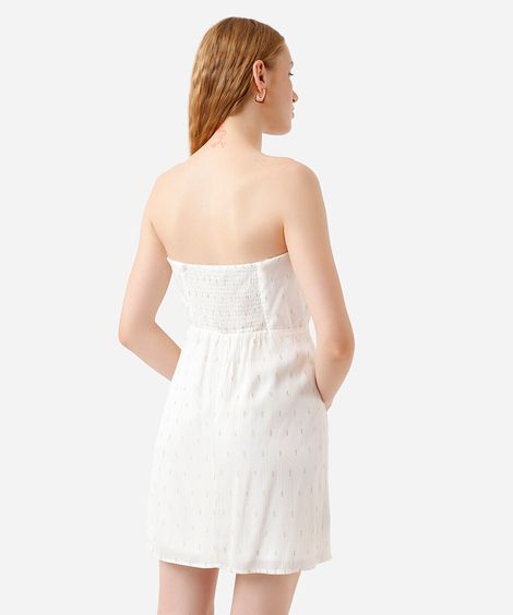 vestido curto sem alça feminino de viscose off white