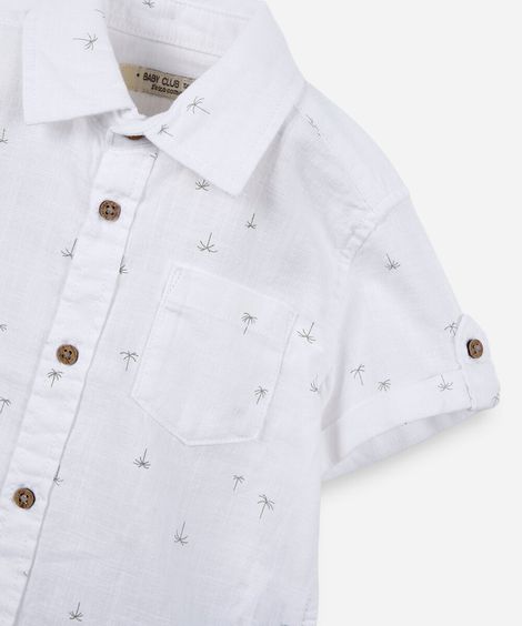 conjunto infantil de algodão estampado branco
