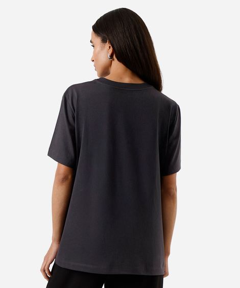camiseta feminina de algodão estampada márcia sensitiva cinza