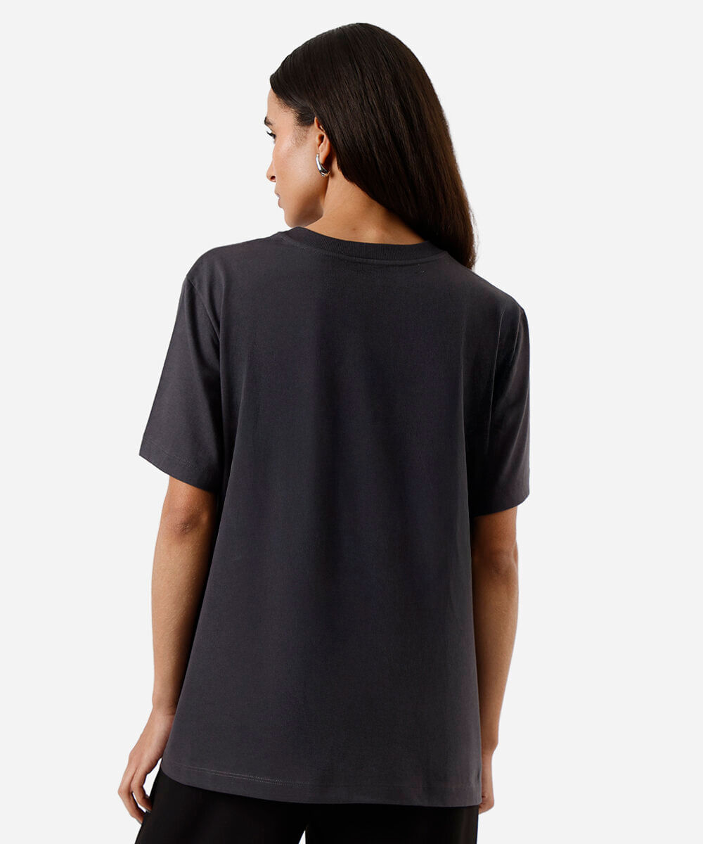camiseta feminina de algodão estampada márcia sensitiva cinza