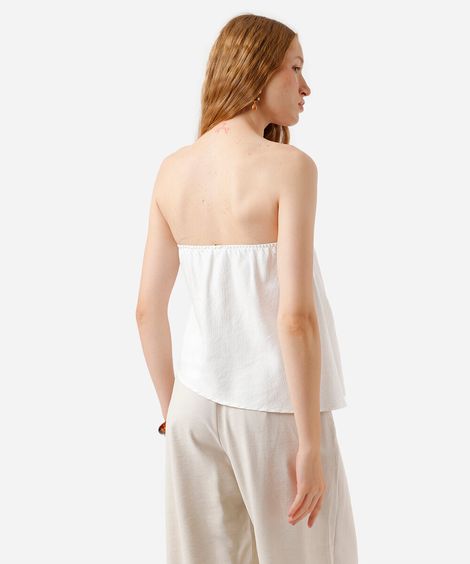 blusa sem alça feminina com viscose off white