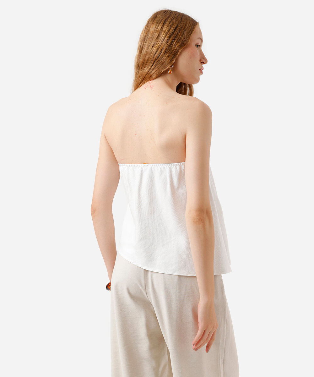 blusa sem alça feminina com viscose off white