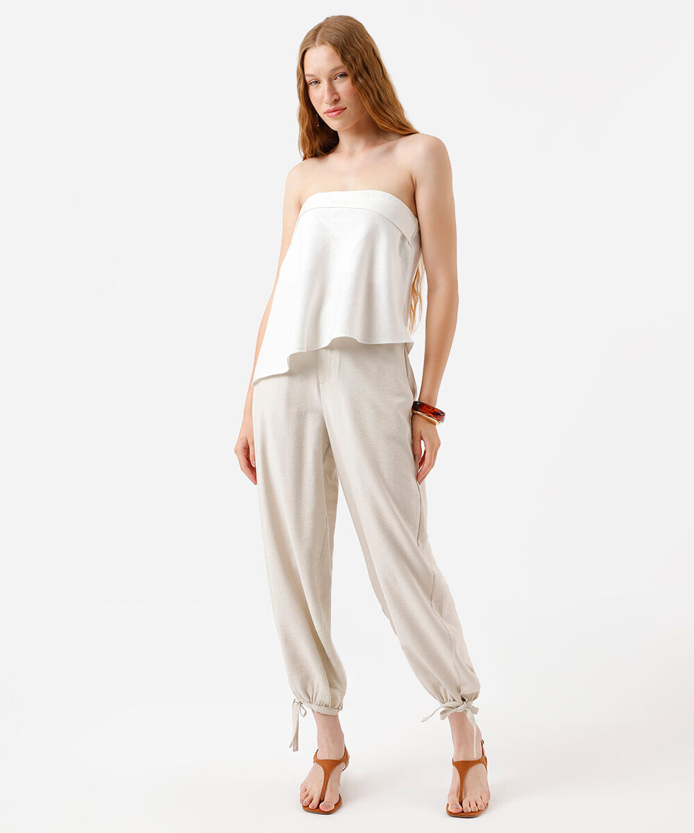 blusa sem alça feminina com viscose off white