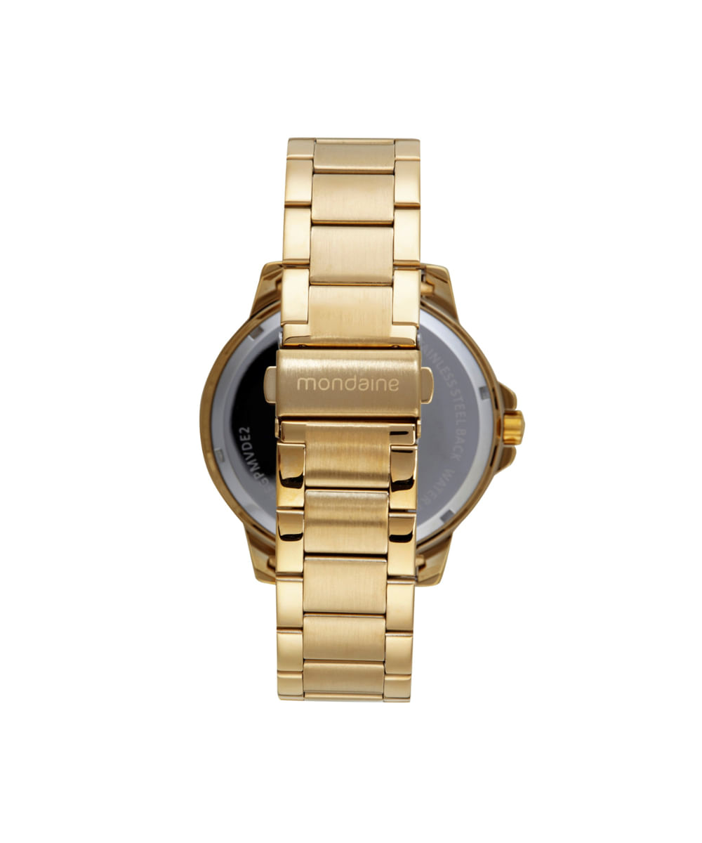 kit relógio masculino mondaine analógico 99696gpmvde2ka dourado