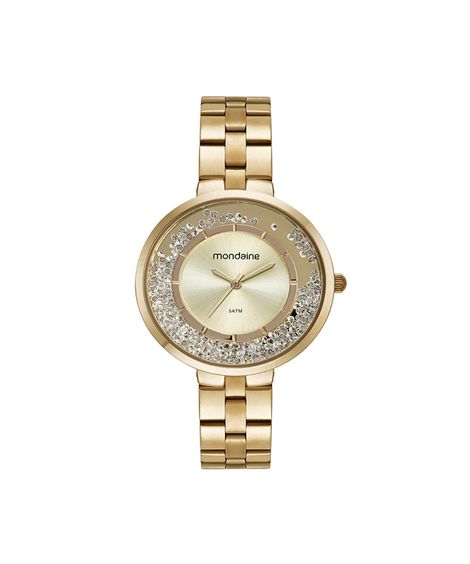 relógio feminino mondaine analógico 32585lpmvde1 dourado