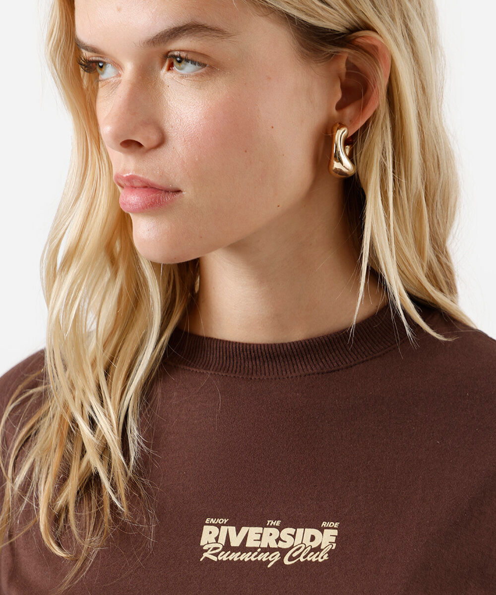 camiseta feminina de algodão manga curta marrom