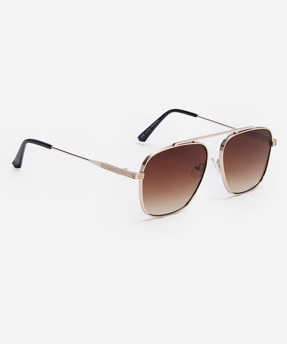 óculos de sol aviador triton dourado