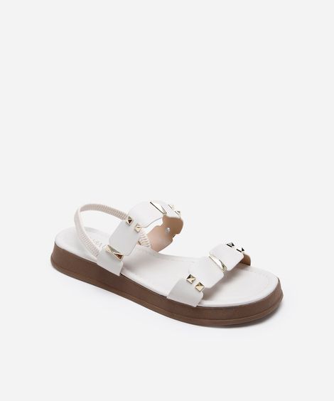 rasteirinha flatform com tachas via uno off white