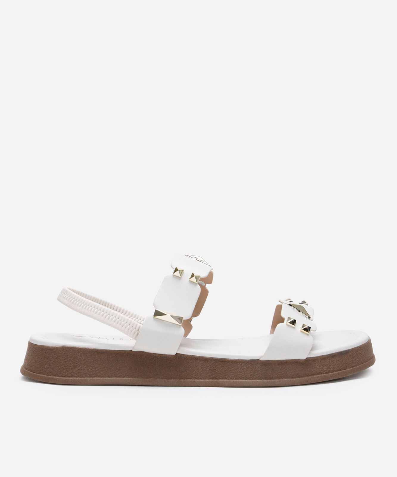 rasteirinha flatform com tachas via uno off white