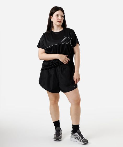 short running feminino com bermuda interna esportivo ace plus size  preto
