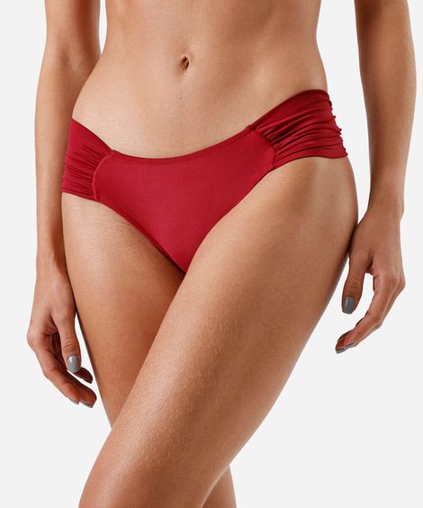 biquíni calcinha tanga feminino franzido vinho