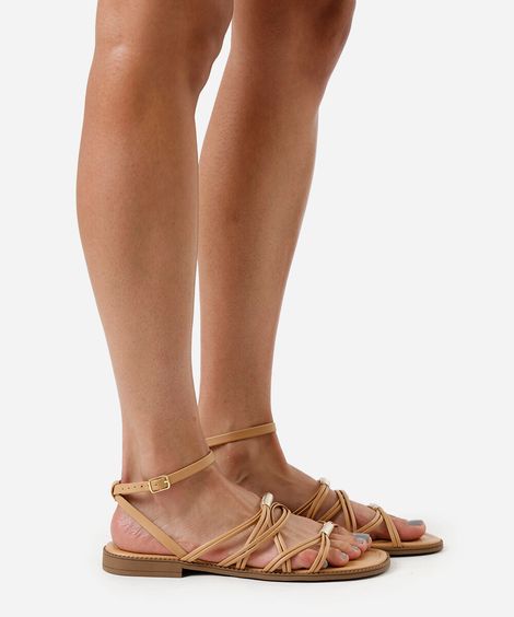 rasteirinha tiras finas oneself bege