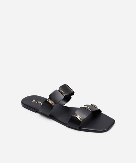 rasteirinha com tachas via uno preta