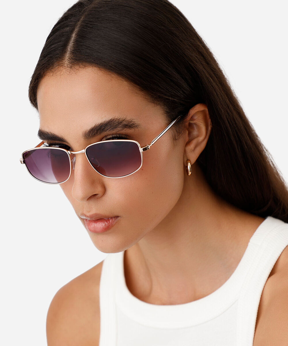 óculos de sol oval triton dourado