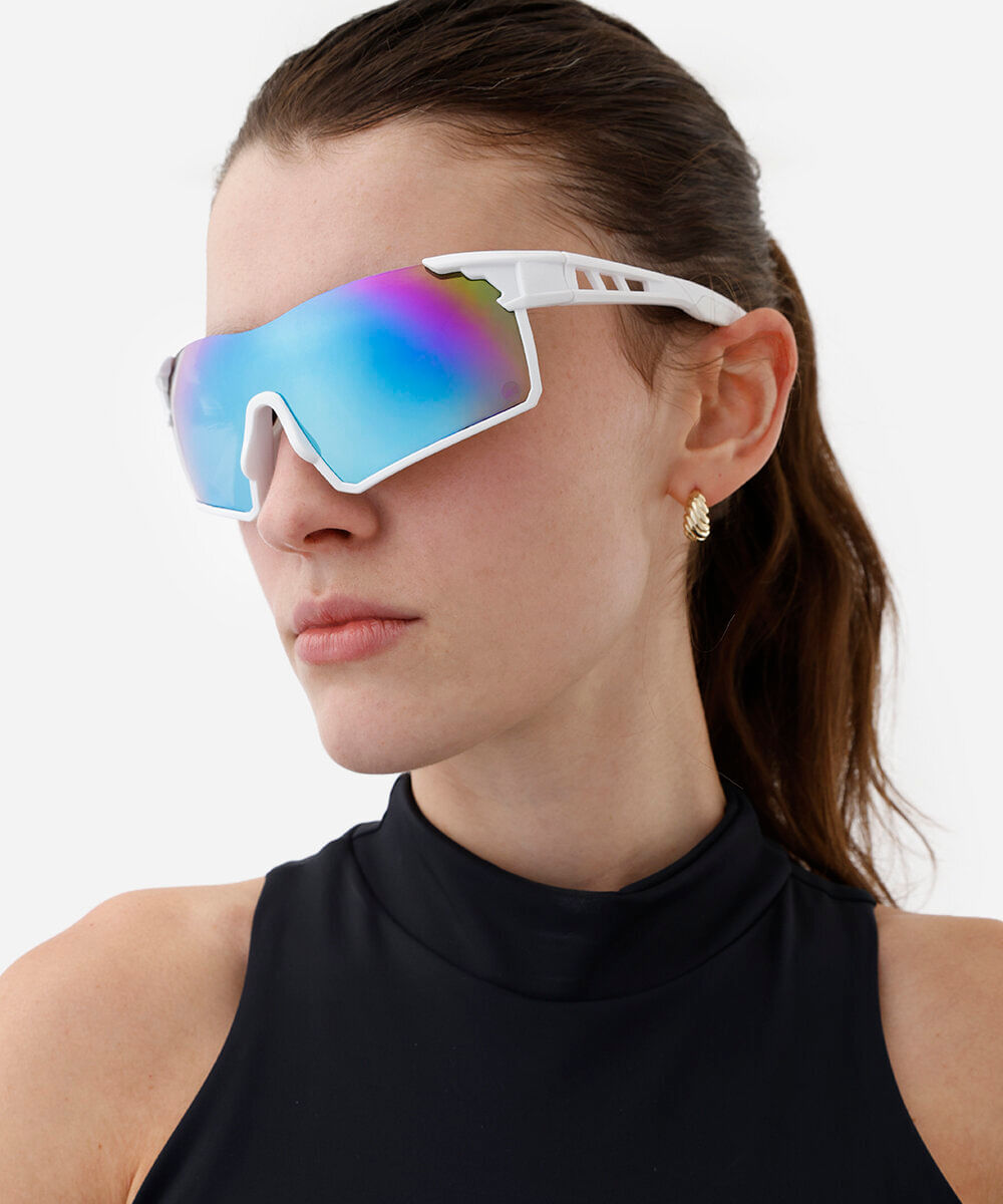 óculos de sol esportivo unissex branco
