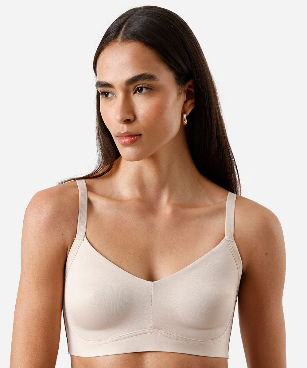 sutiã triângulo feminino delrio bege