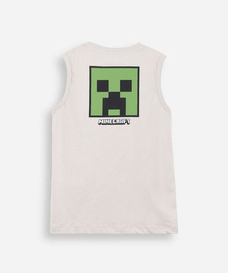 regata infantil de algodão minecraft bege