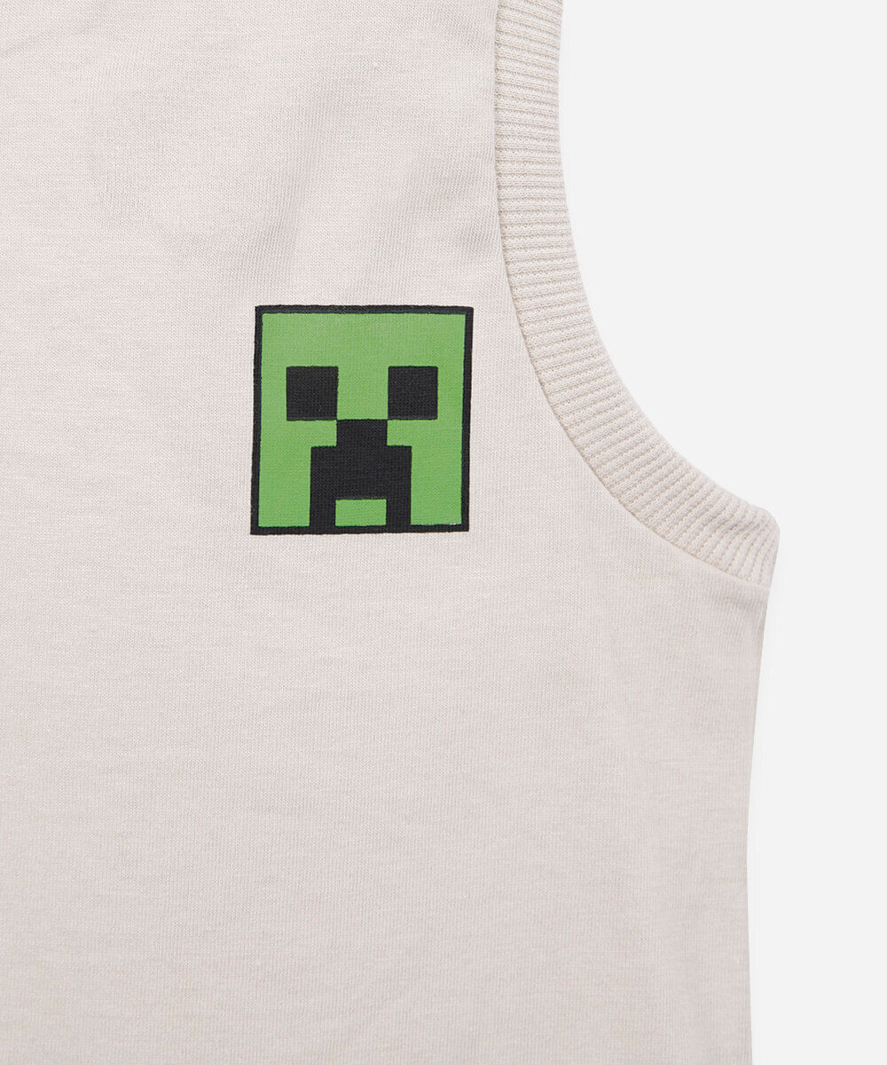 regata infantil de algodão minecraft bege