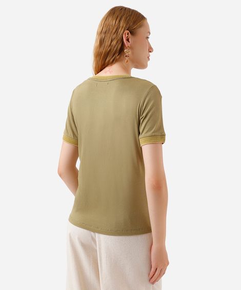 blusa feminina de viscose manga curta verde