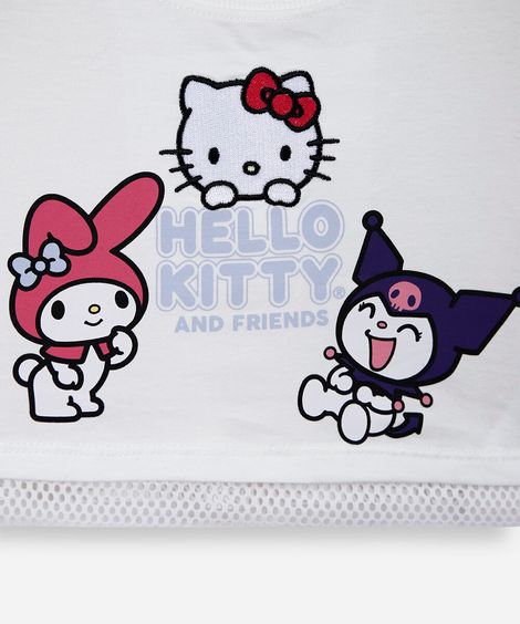 blusa infantil de algodão hello kitty off white