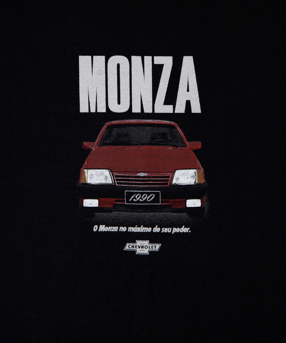 camiseta infantil de algodão monza preto