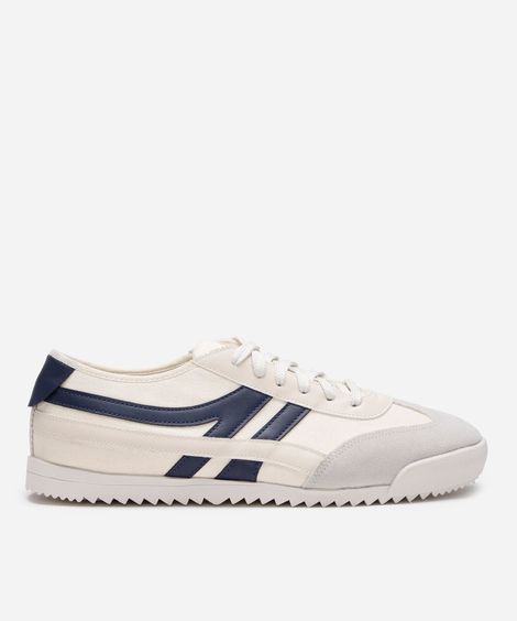 tênis casual retrô com recortes off white