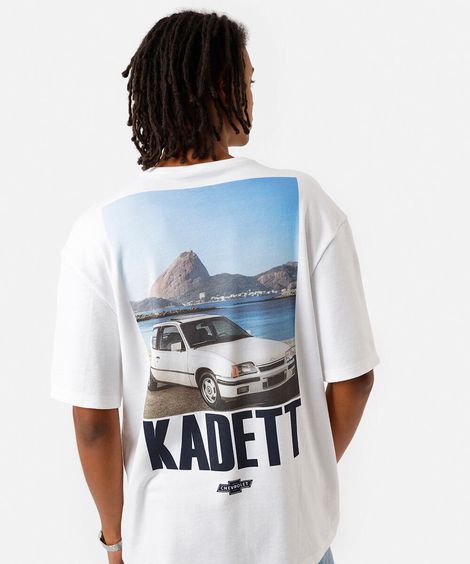 camiseta masculina com algodão kadett chevrolet off white