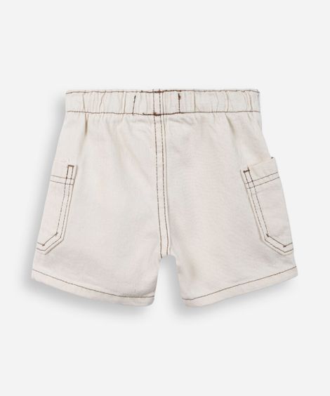 bermuda infantil de algodão cargo off white