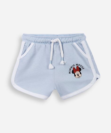 short curto infantil de algodão minnie azul