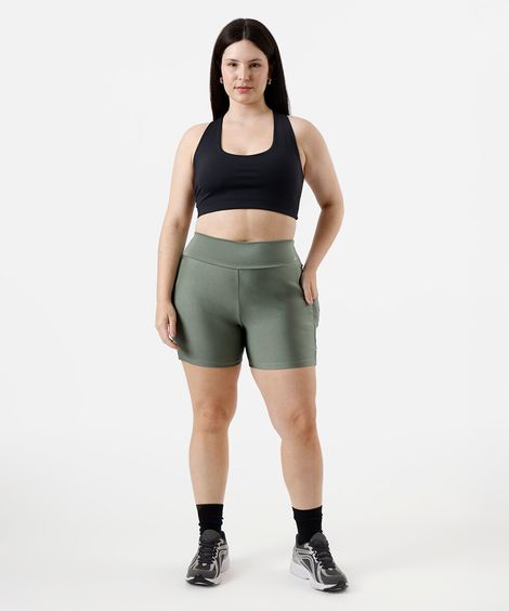 bermuda ciclista feminina esportiva plus size verde