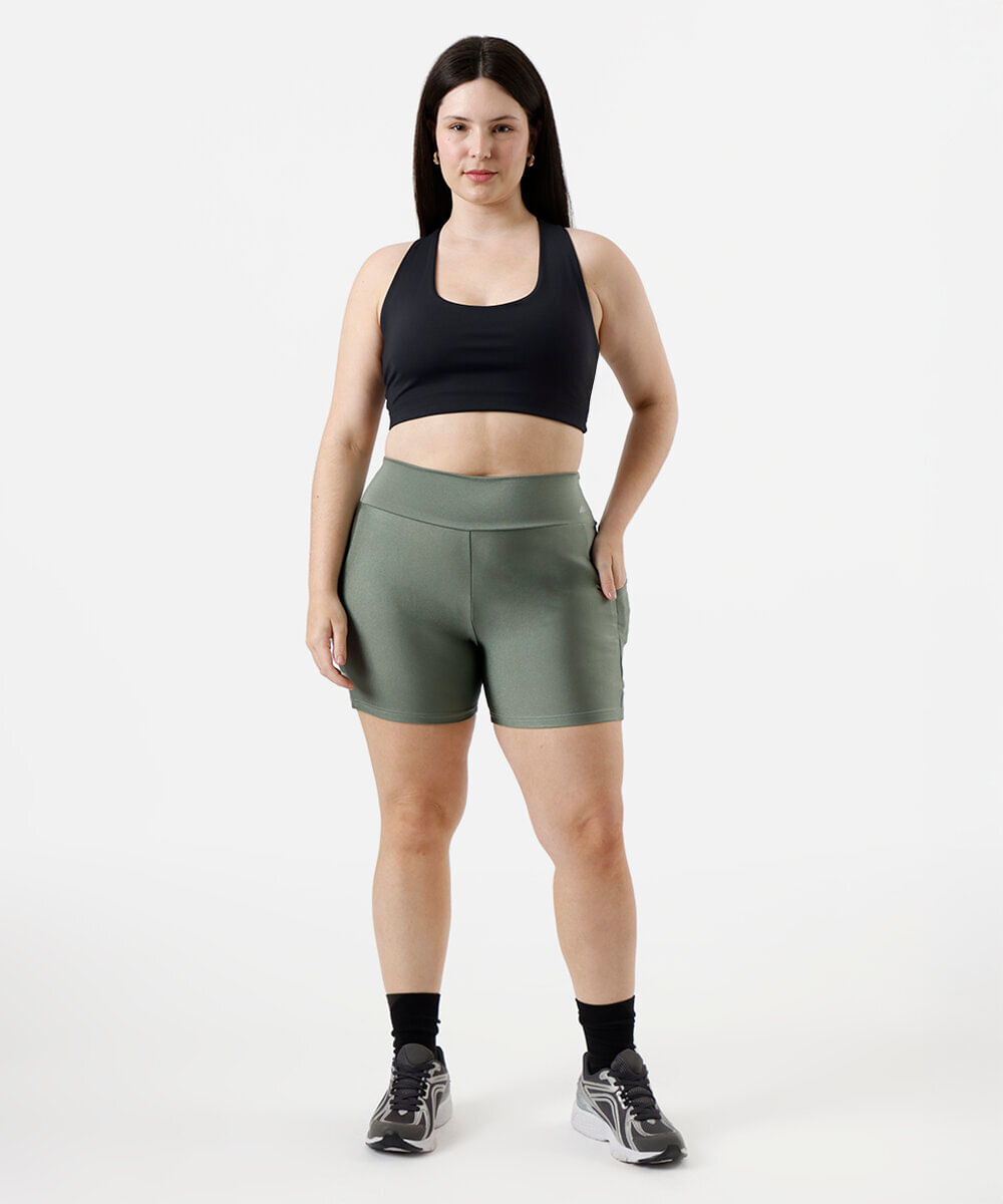 bermuda ciclista feminina esportiva ace plus size verde