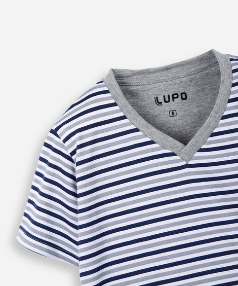 pijama infantil de algodão listrado cinza