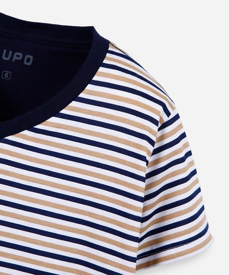 pijama infantil de algodão listrado azul