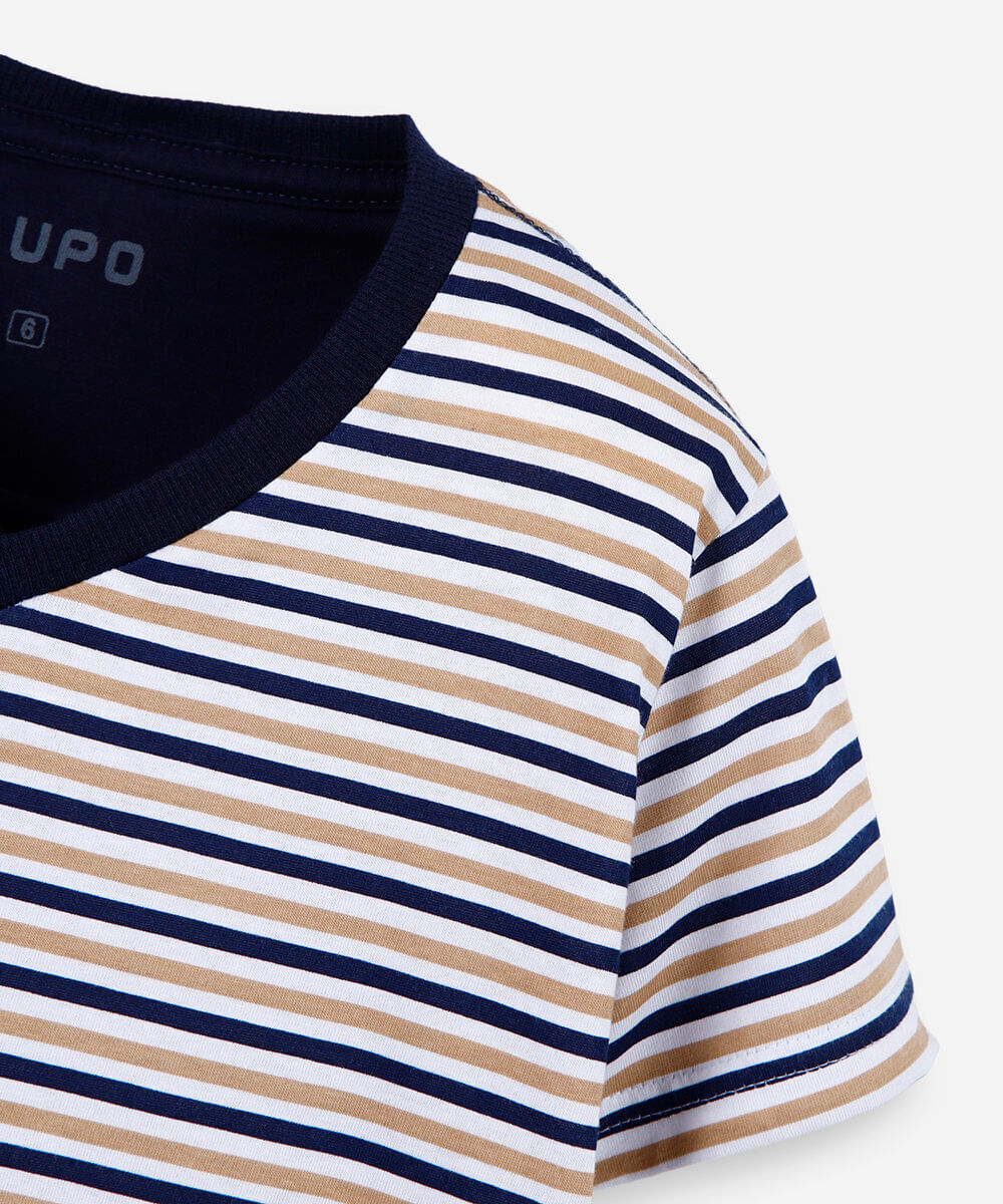 pijama infantil de algodão listrado azul