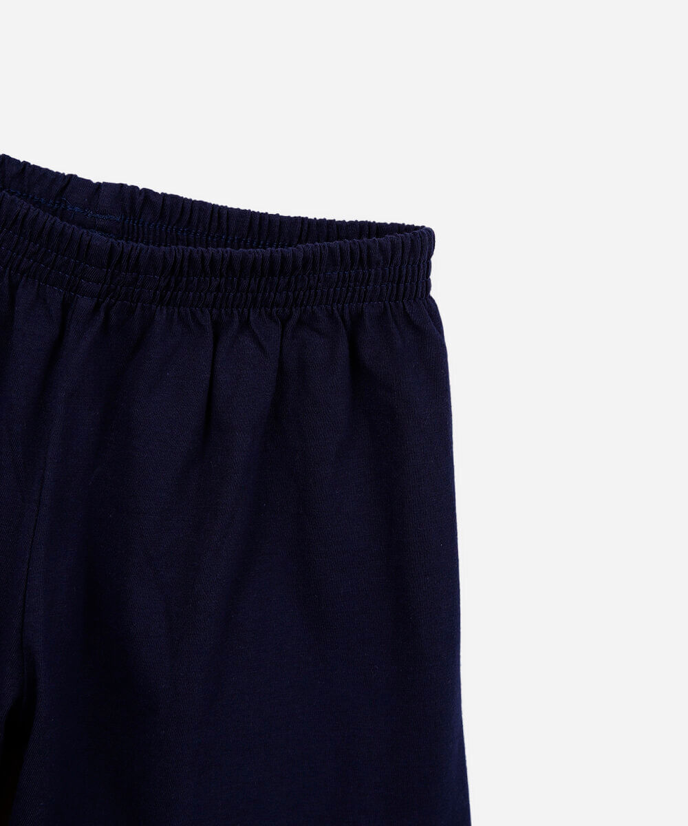 pijama infantil de algodão listrado azul