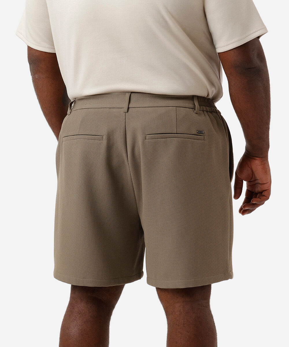 bermuda de alfaiataria masculina cós elástico texturizada plus size verde